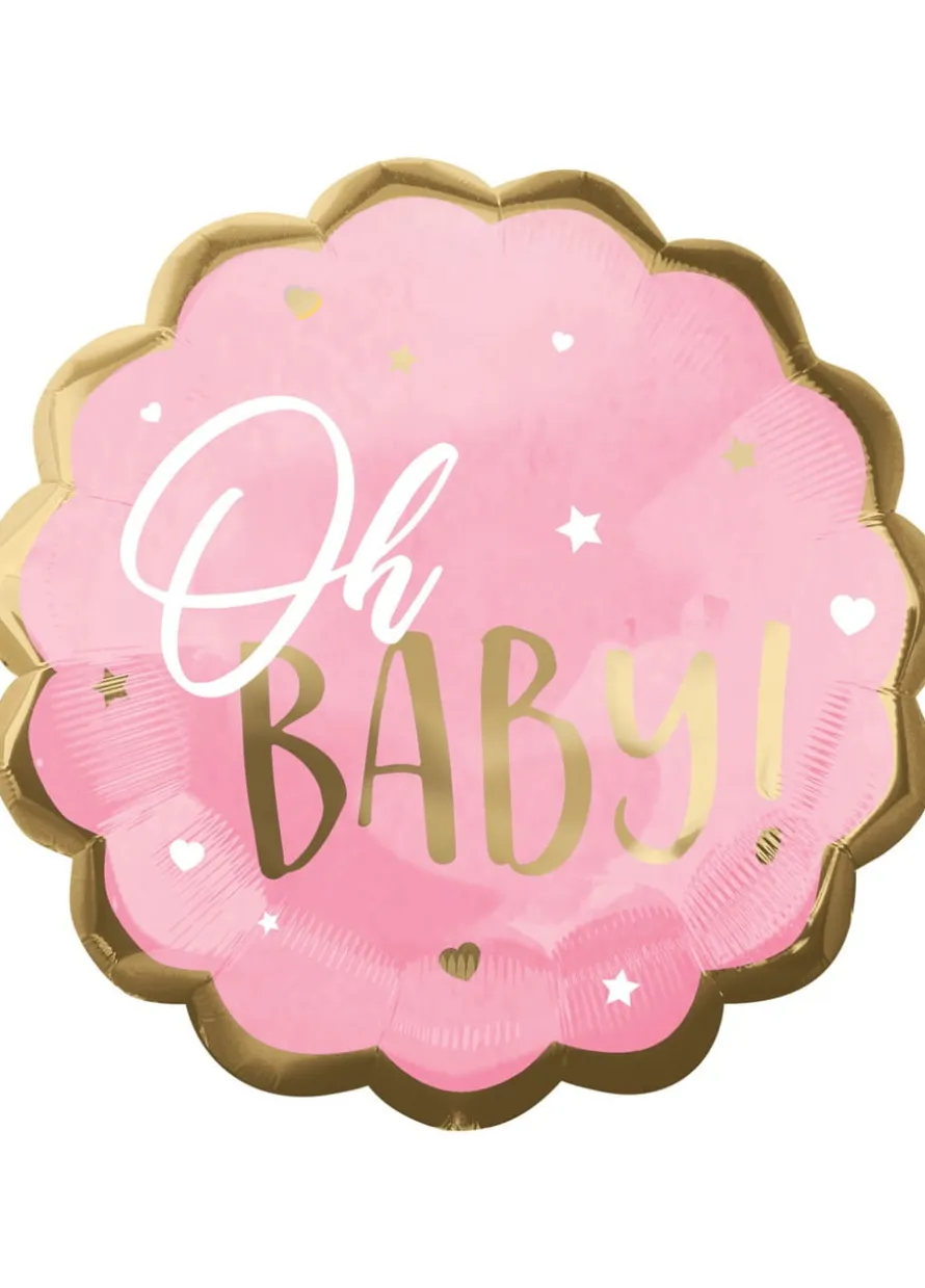 Balon baby shower OH BABY różowy