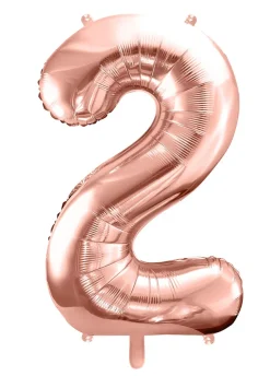 Balon CYFRA 2 różowe złoto 86 cm