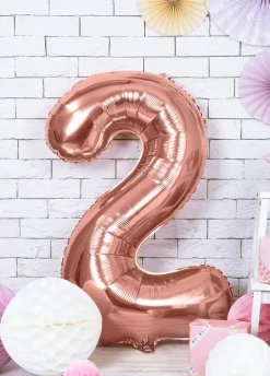 Balon CYFRA 2 różowe złoto 86 cm