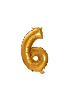 Balon cyfra 6 złoty 40cm