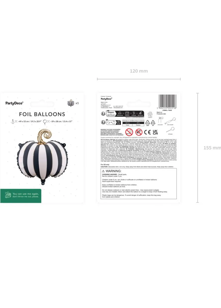 Balon DYNIA w paski czarno-białe
