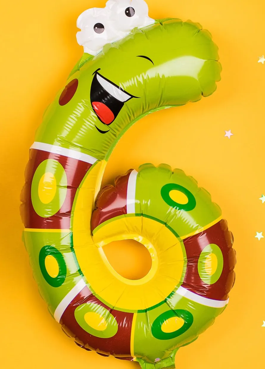 Balon foliowy CYFRA 6 jaszczurka 42cm