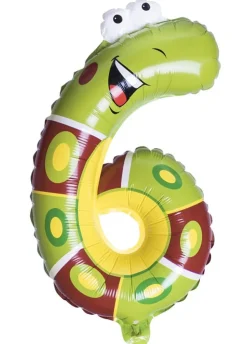 Balon foliowy CYFRA 6 jaszczurka 42cm