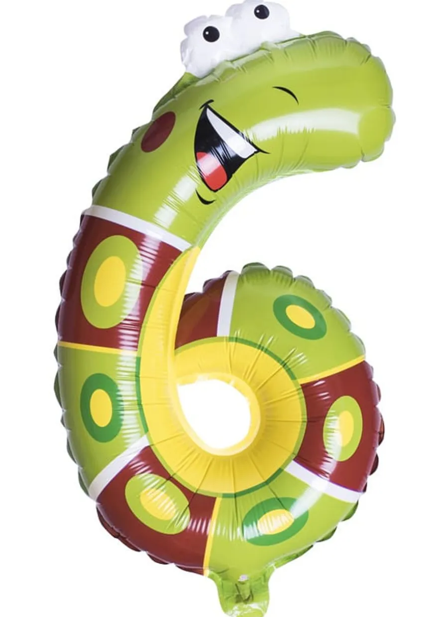 Balon foliowy CYFRA 6 jaszczurka 42cm