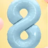 Balon foliowy CYFRA 8 niebieski 86cm