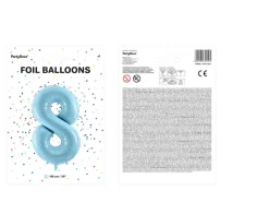 Balon foliowy CYFRA 8 niebieski 86cm
