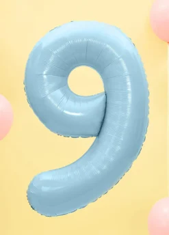 Balon foliowy CYFRA 9 niebieski 86cm