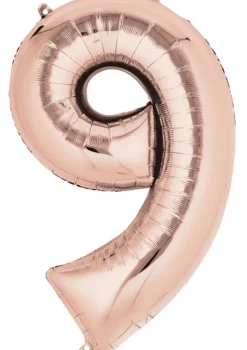 Balon foliowy CYFRA 9 różowe złoto 86cm