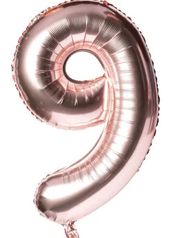 Balon foliowy CYFRA 9 różowe złoto 85cm