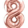 Balon foliowy CYFRA 8 różowe złoto 86cm