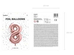 Balon foliowy CYFRA 8 różowe złoto 86cm
