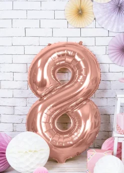 Balon foliowy CYFRA 8 różowe złoto 86cm