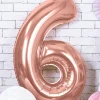 Balon foliowy CYFRA 6 różowe złoto 86 cm