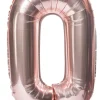Balon foliowy CYFRA 0 różowe złoto 85cm