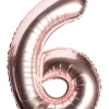 Balon foliowy CYFRA 6 różowe złoto 85cm