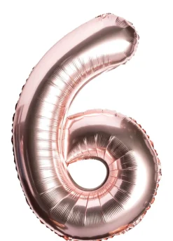 Balon foliowy CYFRA 6 różowe złoto 85cm