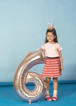 Balon foliowy CYFRA 6 różowe złoto 86cm
