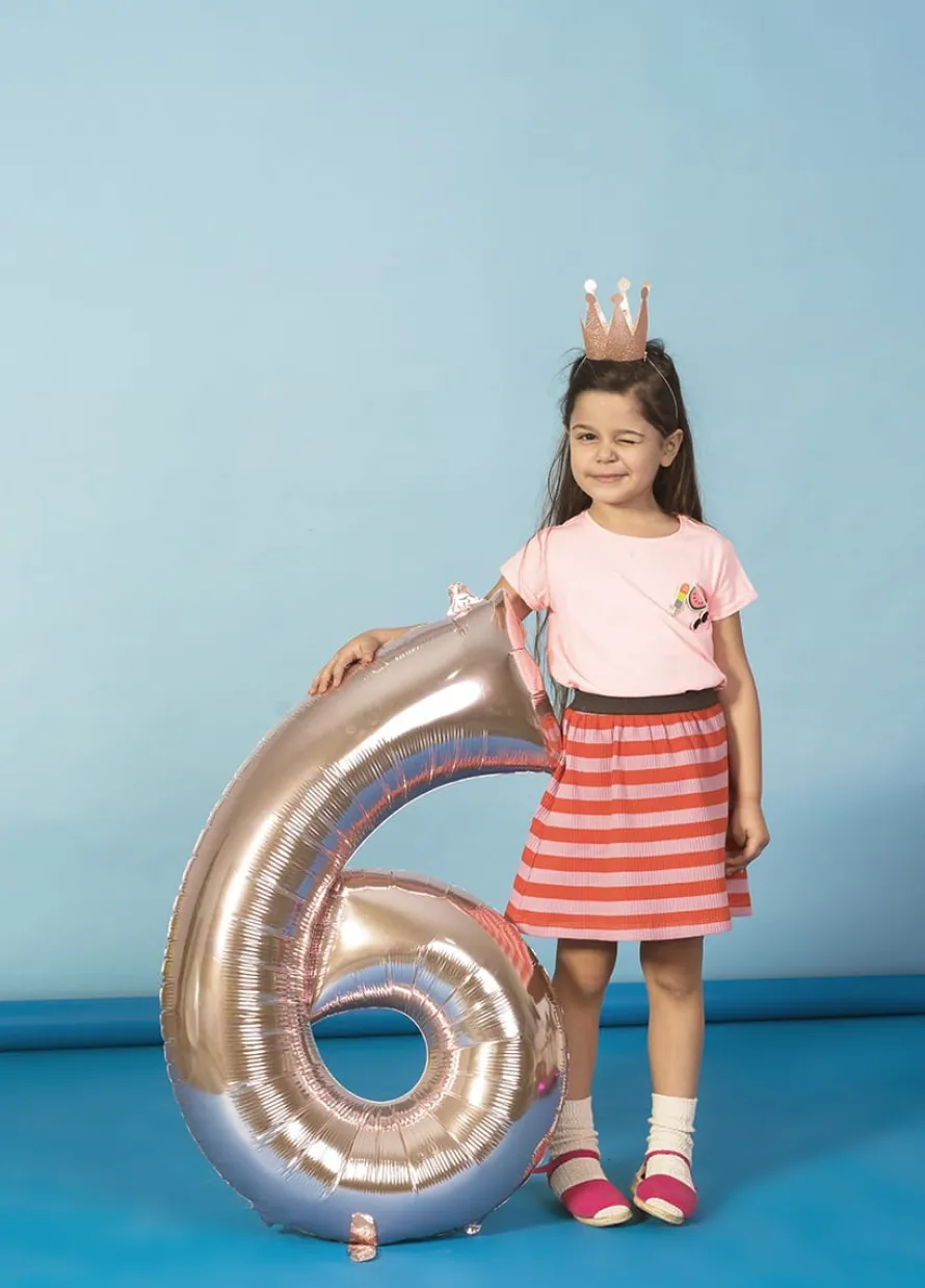Balon foliowy CYFRA 6 różowe złoto 86cm