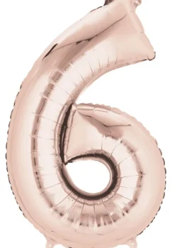 Balon foliowy CYFRA 6 różowe złoto 86cm