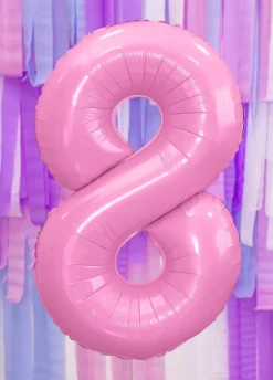 Balon foliowy CYFRA 8 różowy 86cm