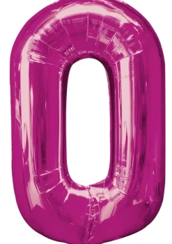Balon foliowy CYFRA 0 różowy 85cm