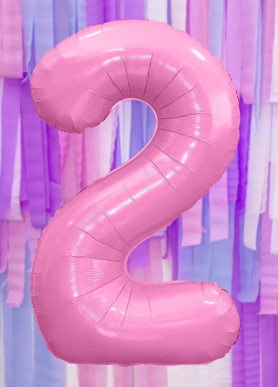 Balon foliowy CYFRA 2 różowy 86cm