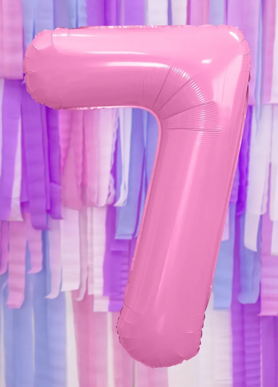 Balon foliowy CYFRA 7 różowy 86cm