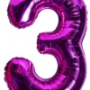 Balon foliowy CYFRA 3 różowy 100cm