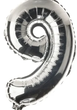 Balon foliowy CYFRA 9 srebrny 85cm