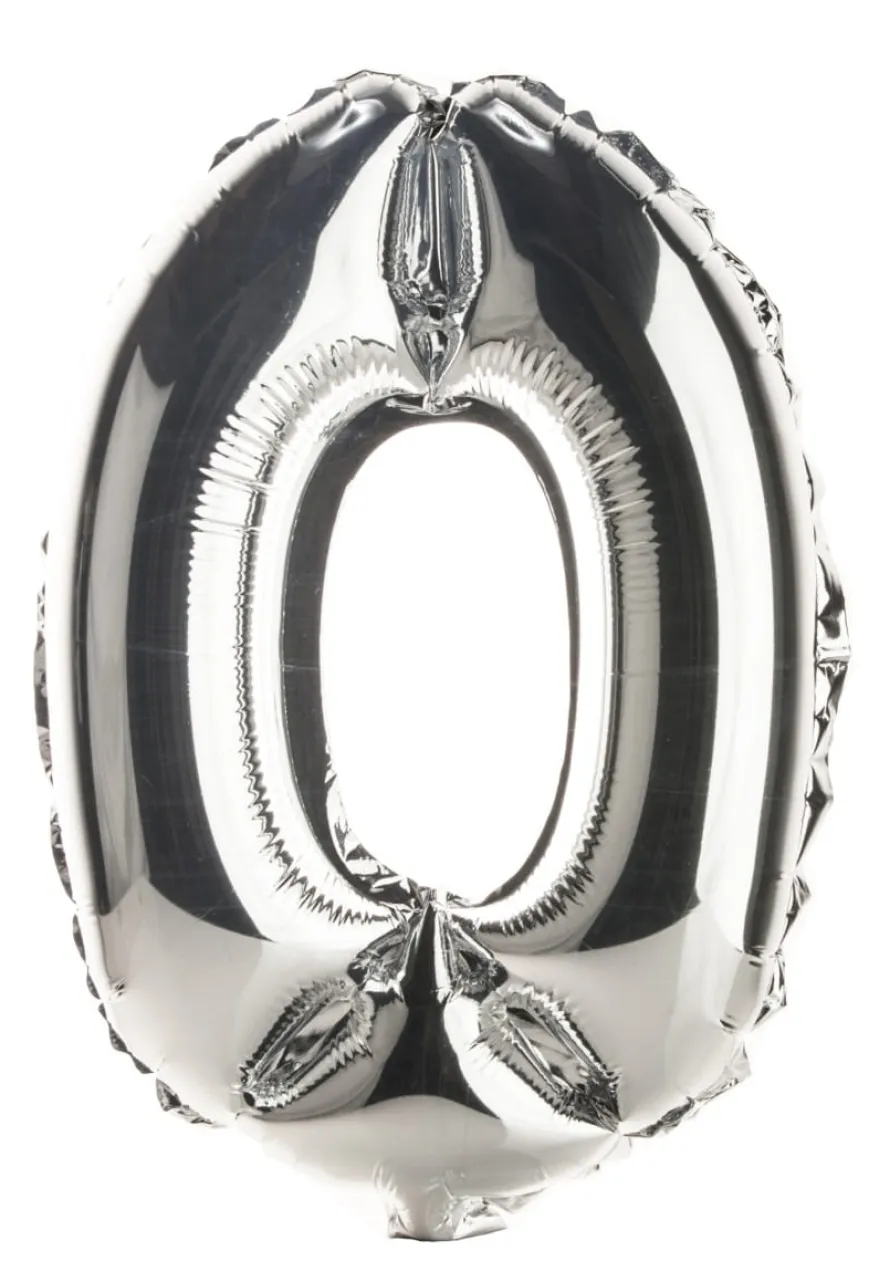 Balon foliowy CYFRA 0 srebrny 85cm