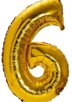 Balon foliowy CYFRA 6 złoty błysk 85cm