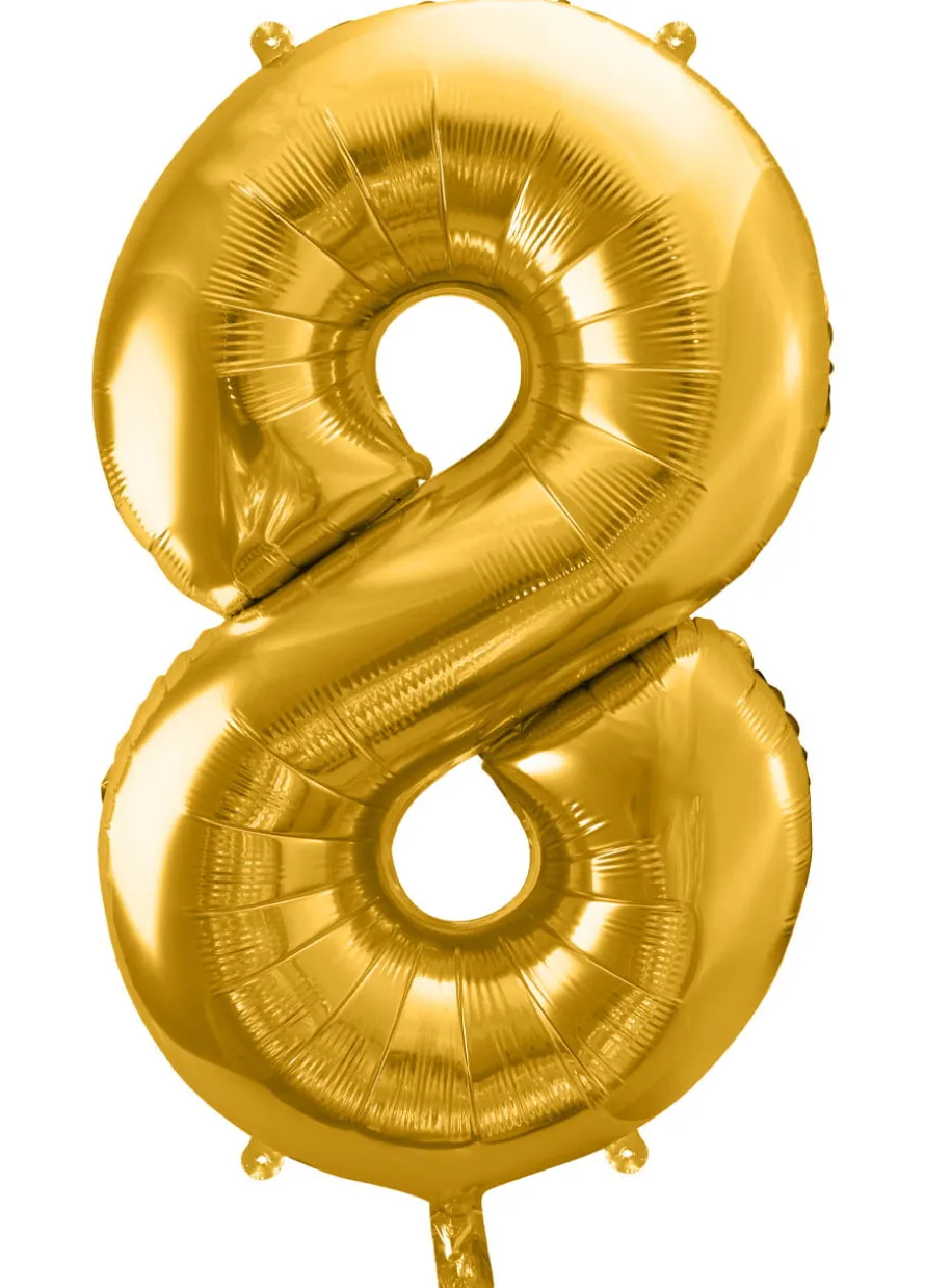 Balon foliowy CYFRA 8 złoty 86cm