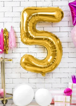 Balon foliowy CYFRA 5 złoty 86cm