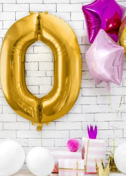 Balon foliowy CYFRA 0 złoty 86cm