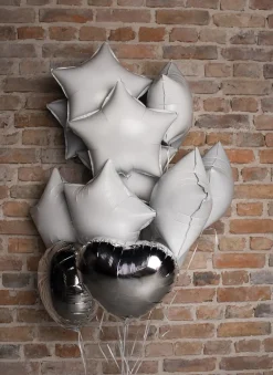 Balon foliowy GWIAZDA szary 45cm
