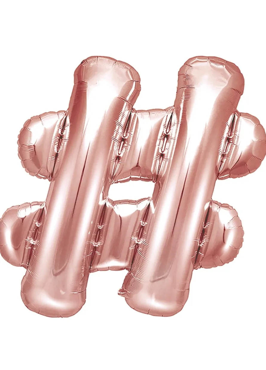 Balon foliowy HASHTAG różowe złoto 35cm