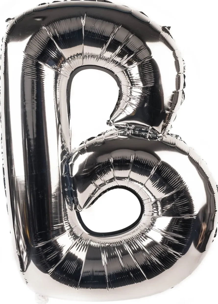 Balon foliowy LITERKA B srebrny 85cm