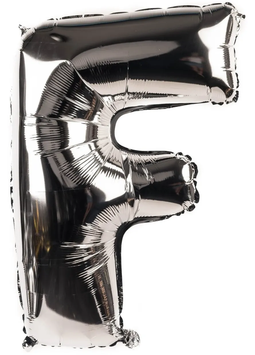 Balon foliowy LITERKA F srebrny 85cm