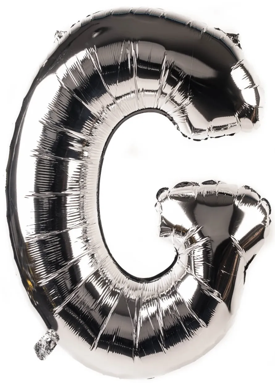 Balon foliowy LITERKA G srebrny 85cm