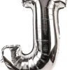 Balon foliowy LITERKA J srebrny 85cm