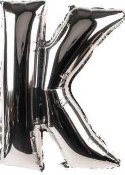 Balon foliowy LITERKA K srebrny 85cm