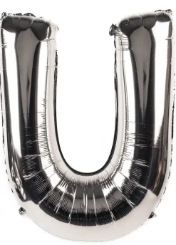 Balon foliowy LITERKA U srebrny 85cm