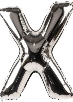 Balon foliowy LITERKA X srebrny 85cm