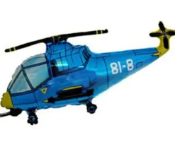 Balon foliowy na patyk HELIKOPTER niebieski
