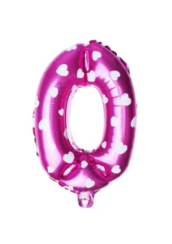 Balon foliowy na powietrze CYFRA 0 różowy 40cm