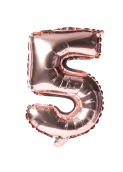 Balon foliowy na powietrze CYFRA 5 rose gold