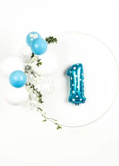 Balon foliowy na powietrze CYFRA 1 błękitny 40cm