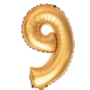 Balon foliowy na powietrze CYFRA 9 złoty 40cm