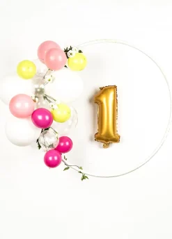 Balon foliowy na powietrze CYFRA 1 złoty 40cm