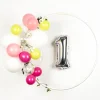 Balon foliowy na powietrze CYFRA 1 srebrny 40cm